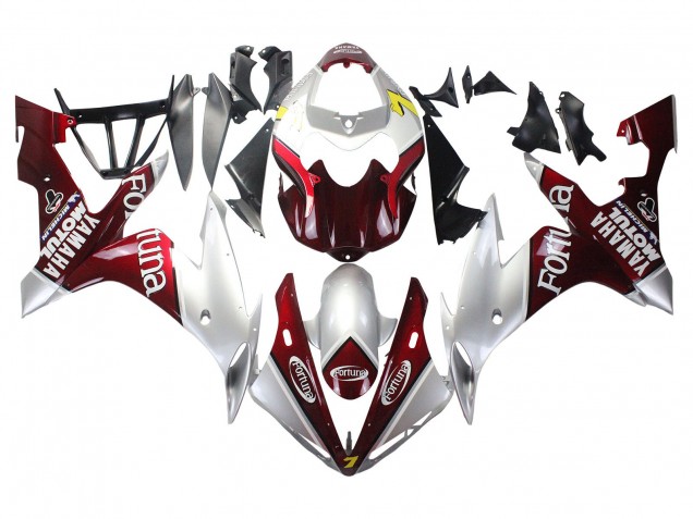 Carene Moto Yamaha YZF 1000 R1 2004-2006 - Argento Rosso Fortuna Motul
