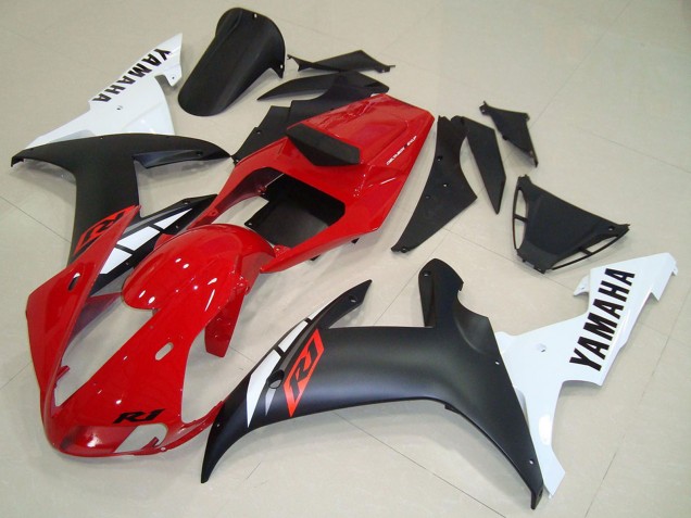 Carene Moto Yamaha YZF R1 2002-2003 - Rosso Bianco Nero Opaco