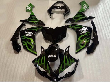 Carene Moto Yamaha YZF 1000 R1 2004-2006 - Nero Lucido Verde Fiamma Bianco Decal