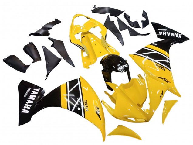 Kit Carena Moto Yamaha YZF 1000 R1 2009-2011 - Giallo Bianco Nero Banda