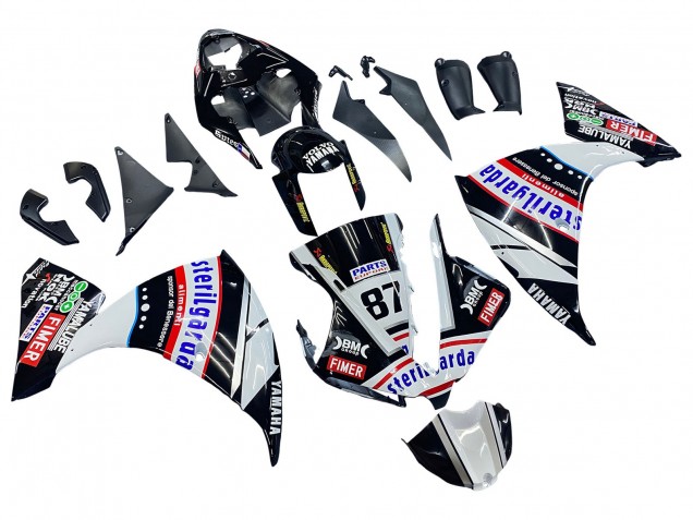 Carene Moto Yamaha YZF 1000 R1 2012-2014 - Nero Lucido Bianco Rosso Fimer Yamalube Sterilgarda 87