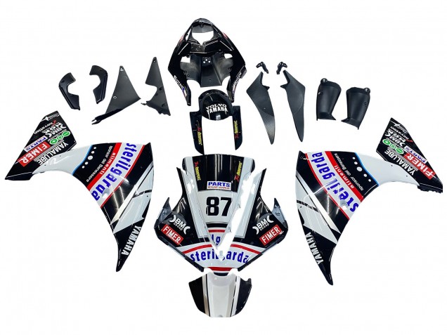 Carene Moto Yamaha YZF 1000 R1 2012-2014 - Nero Lucido Bianco Rosso Fimer Yamalube Sterilgarda 87