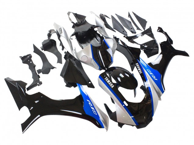 Carene Moto Yamaha YZF 1000 R1 2015-2019 - Argento Blu Nero Lucido