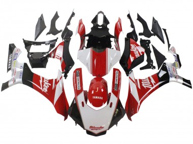 Carena Moto Yamaha YZF 1000 R1 2015-2019 - Bianco Rosso Nero Milwaukee