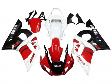 Carene Moto Yamaha YZF 600 R6 1998-2002 - Bianco Rosso Nero Lucido