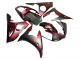 Carene Moto Yamaha YZF 600 R6 2005 - Nero Opaco Rosso Geometrico