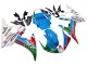 Carene Moto Yamaha YZF 600 R6 2005 - Azzurro Chiaro Bianco Verde Rosso Kastinee Dunlop Motul