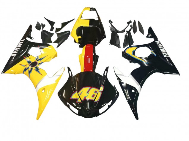 Carene Moto Yamaha YZF 600 R6 2005 - Nero Giallo Rosso 46
