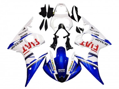 Carene Moto Yamaha YZF 600 R6 2005 - Bianco Blu Dunlop Fiat Motul