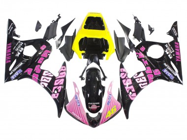 Carene Moto Yamaha YZF 600 R6 2005 - Nero Rosa Giallo Repsol 46