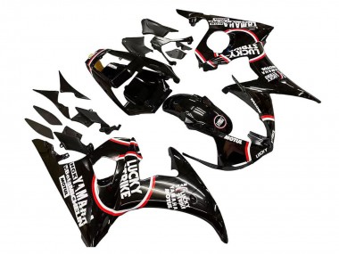 Carene Moto Yamaha YZF 600 R6 2005 - Nero Lucido Bianco Lucky Strike Motul