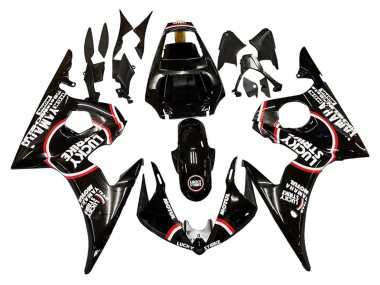 Carene Moto Yamaha YZF 600 R6 2005 - Nero Lucido Bianco Lucky Strike Motul
