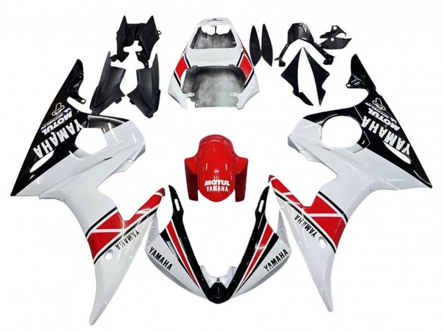 Carene Moto Yamaha YZF 600 R6 2005 - Bianco Nero Rosso Motul
