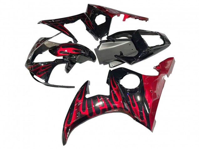 Carene Moto Yamaha YZF 600 R6 2005 - Nero Rosso Fiamma