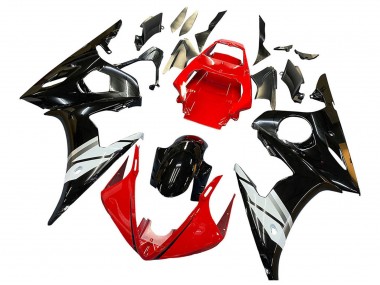 Carene Moto Yamaha YZF 600 R6 2005 - Rosso Bianco Nero Lucido