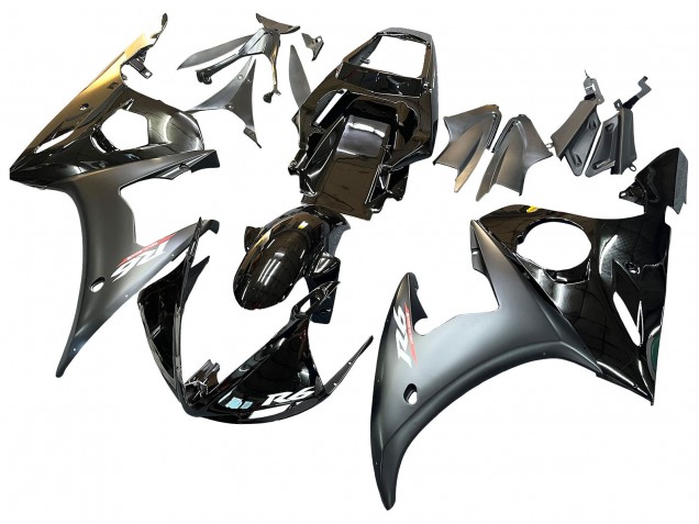 Carene Moto Yamaha YZF 600 R6 2005 - Nero Lucido Nero Opaco Oro
