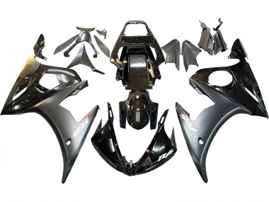 Carene Moto Yamaha YZF 600 R6 2005 - Nero Lucido Nero Opaco Oro
