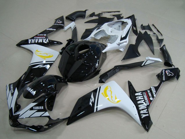 Carene Moto Yamaha YZF R1 2007-2008 - Bianco Nero Giallo Dolphin