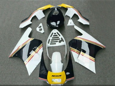 Carene Moto Honda NSR250R 1988-1989 - Bianco Giallo Oro Nero Lucido