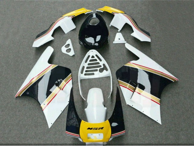 Carene Moto Honda NSR250R 1988-1989 - Bianco Giallo Oro Nero Lucido