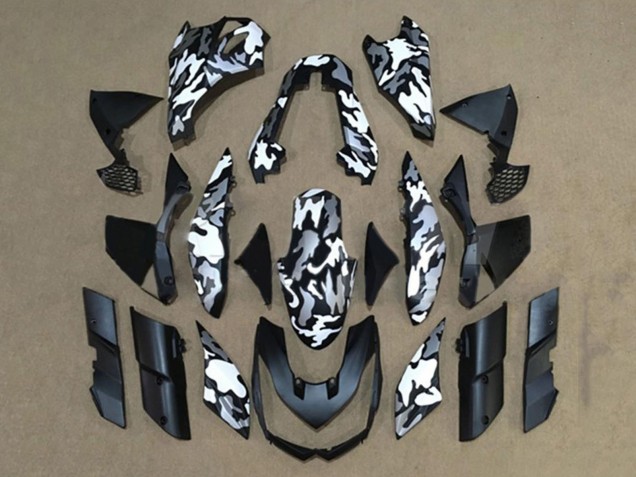 Carene Moto Kawasaki Z1000 2010-2013 - Nero Bianco Camouflage