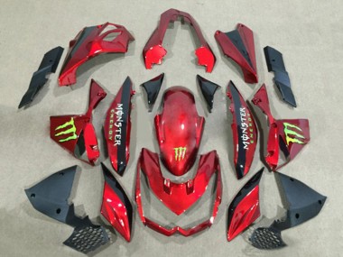 Carene Moto Kawasaki Z1000 2010-2013 - Rosso Nero Lucido Verde Mostro