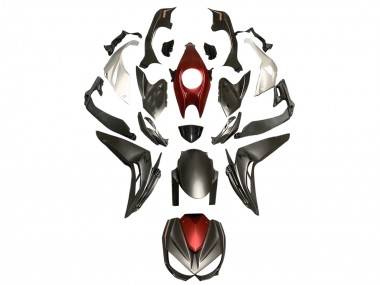 Carene Moto Kawasaki Z1000 2014-2019 - Argento Rosso Nero Opaco