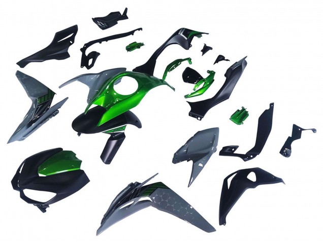 Carene Moto Kawasaki Z1000 2014-2019 - Nero Verde Grigio