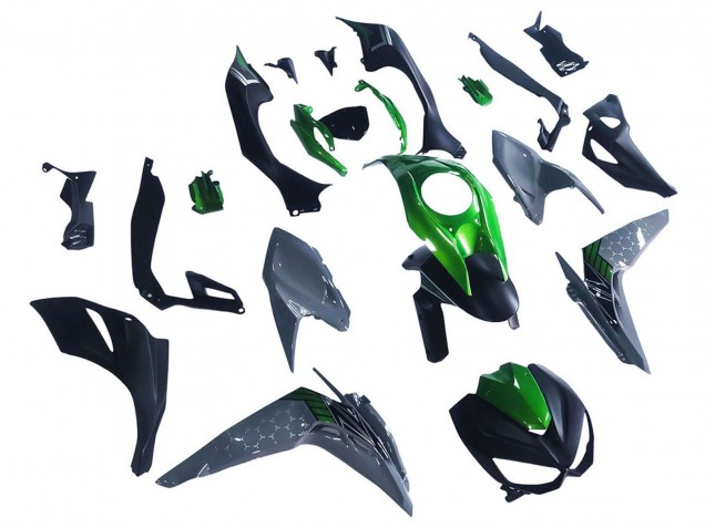 Carene Moto Kawasaki Z1000 2014-2019 - Nero Verde Grigio