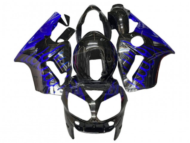 Carene Moto Kawasaki ZX12R 2000-2001 - Nero Lucido Blu Fiamma
