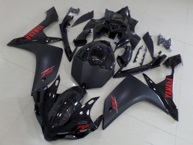 Carene Moto Yamaha YZF R1 2007-2008 - Nero Lucido Nero Opaco Rosso