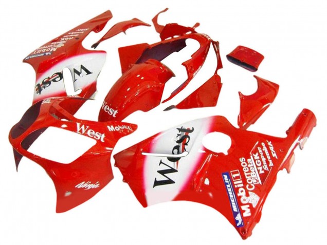 Carene Moto Kawasaki ZX12R 2000-2001 - Rosso Bianco Nero West