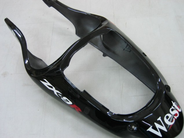 Carene Moto Kawasaki ZX9R 2000-2001 - Nero Lucido Bianco West