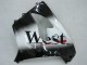 Carene Moto Kawasaki ZX9R 2000-2001 - Nero Lucido Bianco West