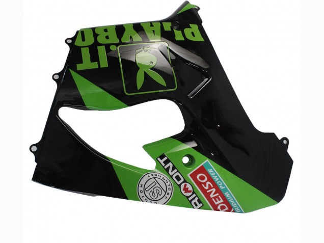 Carene Moto Kawasaki ZX9R 2000-2001 - Verde Nero Playboy DENSO