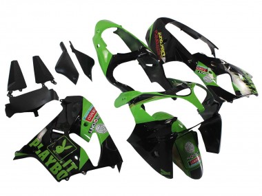 Carene Moto Kawasaki ZX9R 2000-2001 - Verde Nero Playboy DENSO