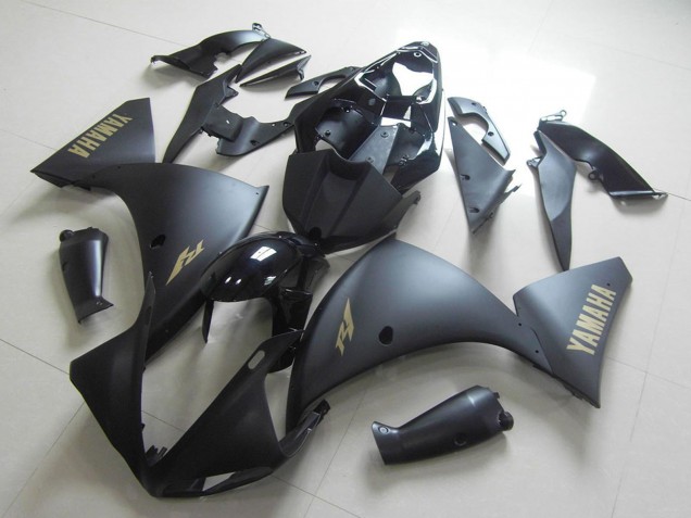 Carene Moto Yamaha YZF R1 2009-2011 - Nero Lucido Nero Opaco Oro Decals
