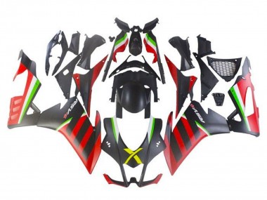 Carena Moto Aprilia RSV4 1000 2016-2020 - Nero Opaco Rosso Verde Banda