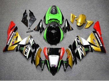 Carene Moto Kawasaki ZX10R 2004-2005 - Oro Nero Verde Bianco Rosso