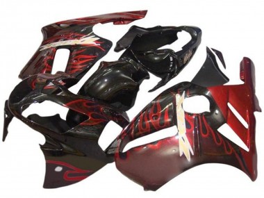 Carene Moto Kawasaki ZX12R 2000-2001 - Nero Lucido Rosso Fiamma