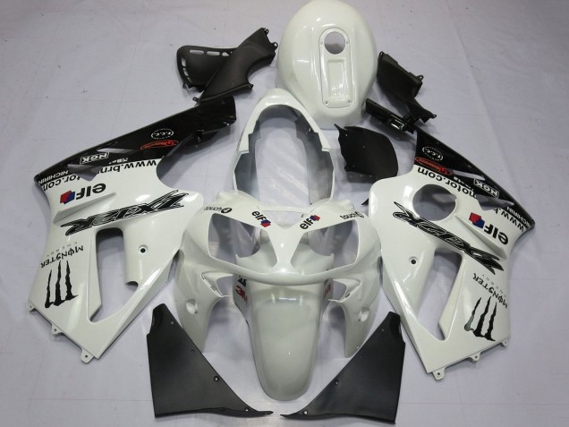 Carene Moto Kawasaki ZX12R 2000-2001 - Bianco Perla Nero Elf Mostro Energy