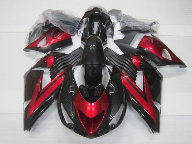 Carene Moto Kawasaki ZX14R ZZR1400 2006-2011 - Caramella Rosso Nero Lucido