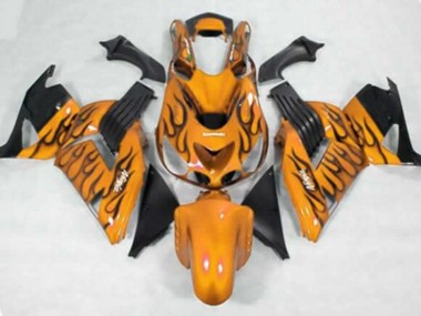 Carene Moto Kawasaki ZX14R ZZR1400 2006-2011 - Arancia Nero Fiamma