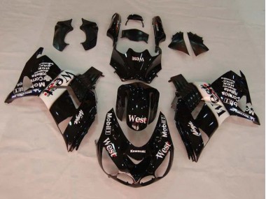 Carene Moto Kawasaki ZX14R ZZR1400 2006-2011 - Nero Lucido Bianco West