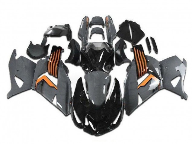 Carene Moto Kawasaki ZX14R ZZR1400 2006-2011 - Grigio Arancia Nero