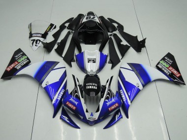 Carene Moto Yamaha YZF R1 2012-2014 - Bianco Blu Nero Lucido Volvo Fimer Yamalube