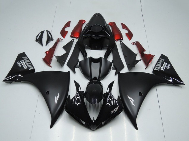 Carene Moto Yamaha YZF R1 2012-2014 - Nero Lucido Nero Opaco Rosso