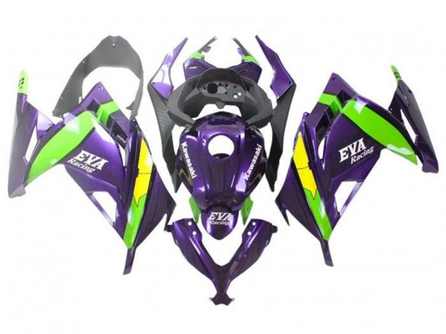 Carene Moto Kawasaki EX300 2013-2017 - Viola Verde Giallo Eva Corsa