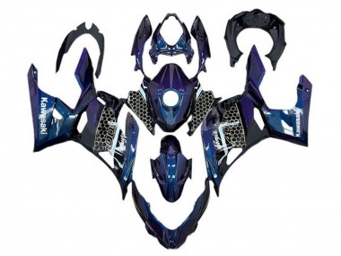 Carene Moto Kawasaki Ninja 400 2018-2024 - Blu Bianco Honeycomb