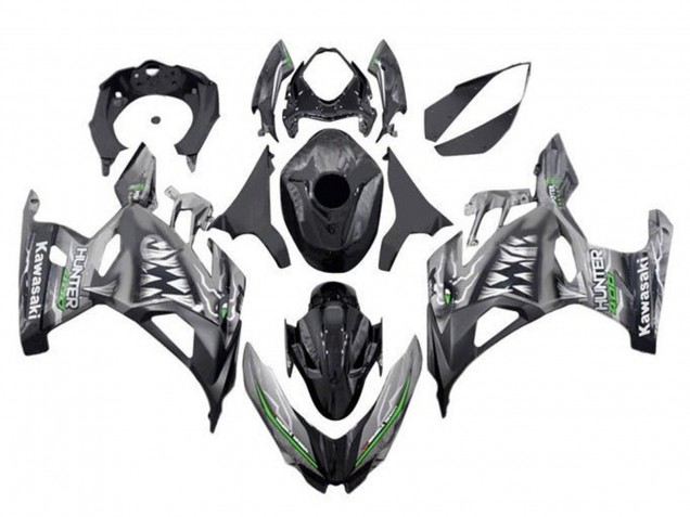 Carene Moto Kawasaki Ninja 400 2018-2024 - Nardo Grigio Nero Squalo